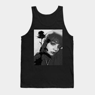 goth girl with the black rose Tank Top